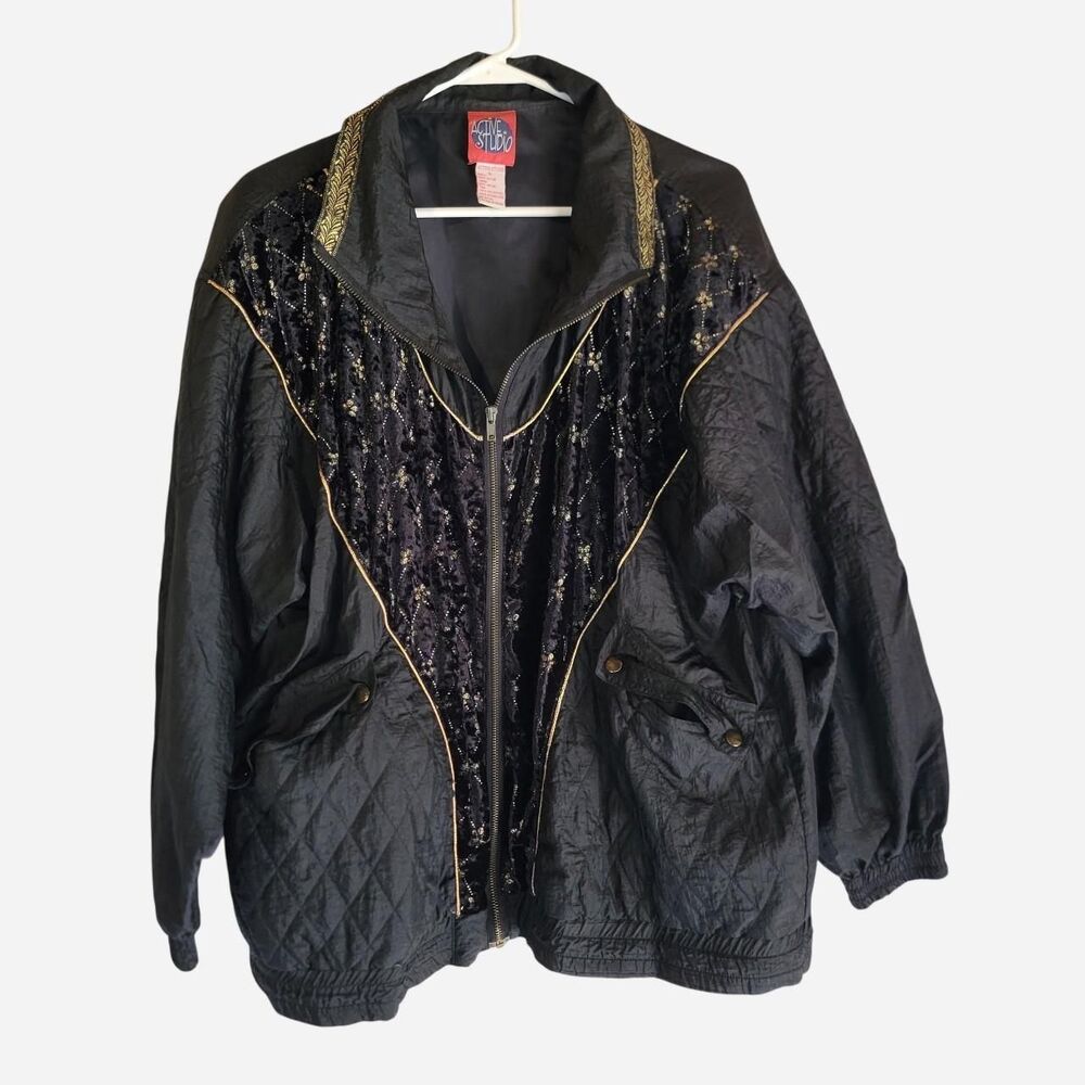 Active Studio Women's Black and Gold Jacket